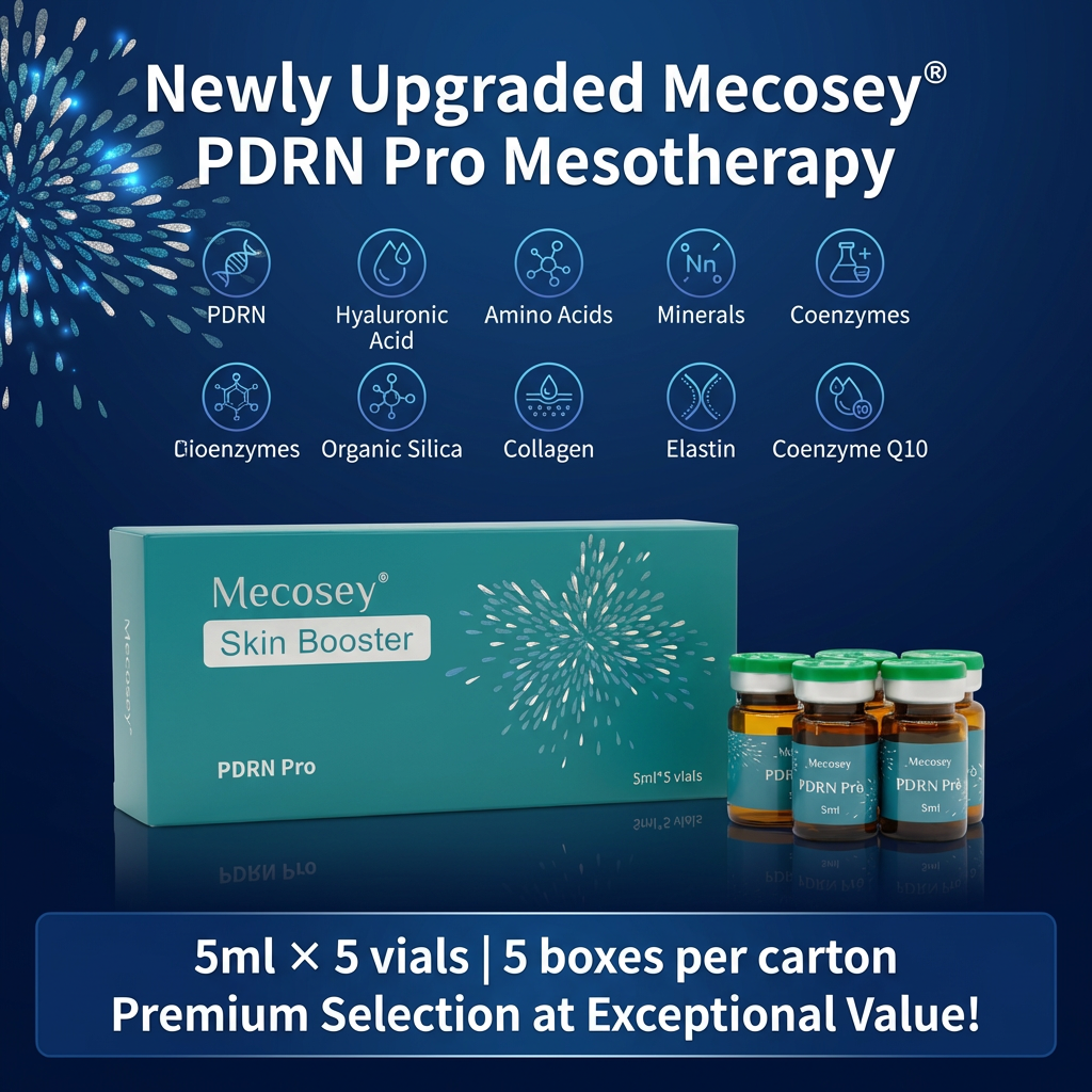 Newly Upgraded Mecosey PDRN Pro Skin Booster Mesotherapy for Beauty Salon, 5ml*5 vials medical grade PDRN serum for sensitive skin repair & post aesthetic treatment recovery